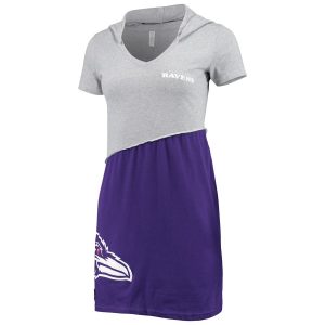 Women’s Baltimore Ravens Refried Apparel Gray/Purple Hoodie Mini Dress