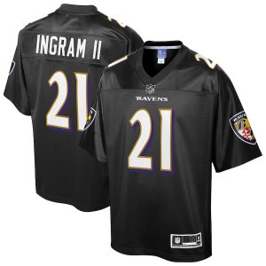 Youth Baltimore Ravens Mark Ingram NFL Pro Line Black Football Jersey