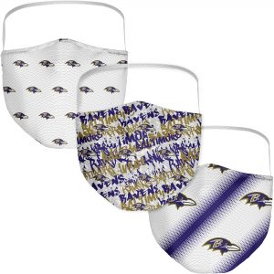 Baltimore Ravens Adult Official Logo Face Covering 3-Pack